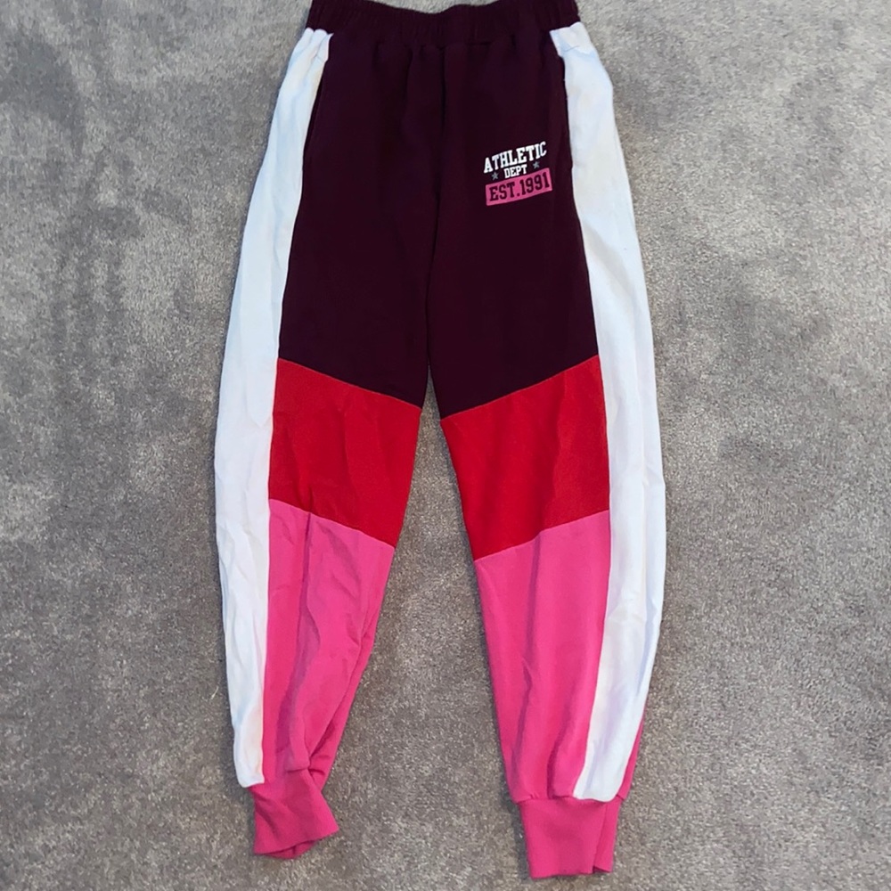 color block sweatpants in new condition